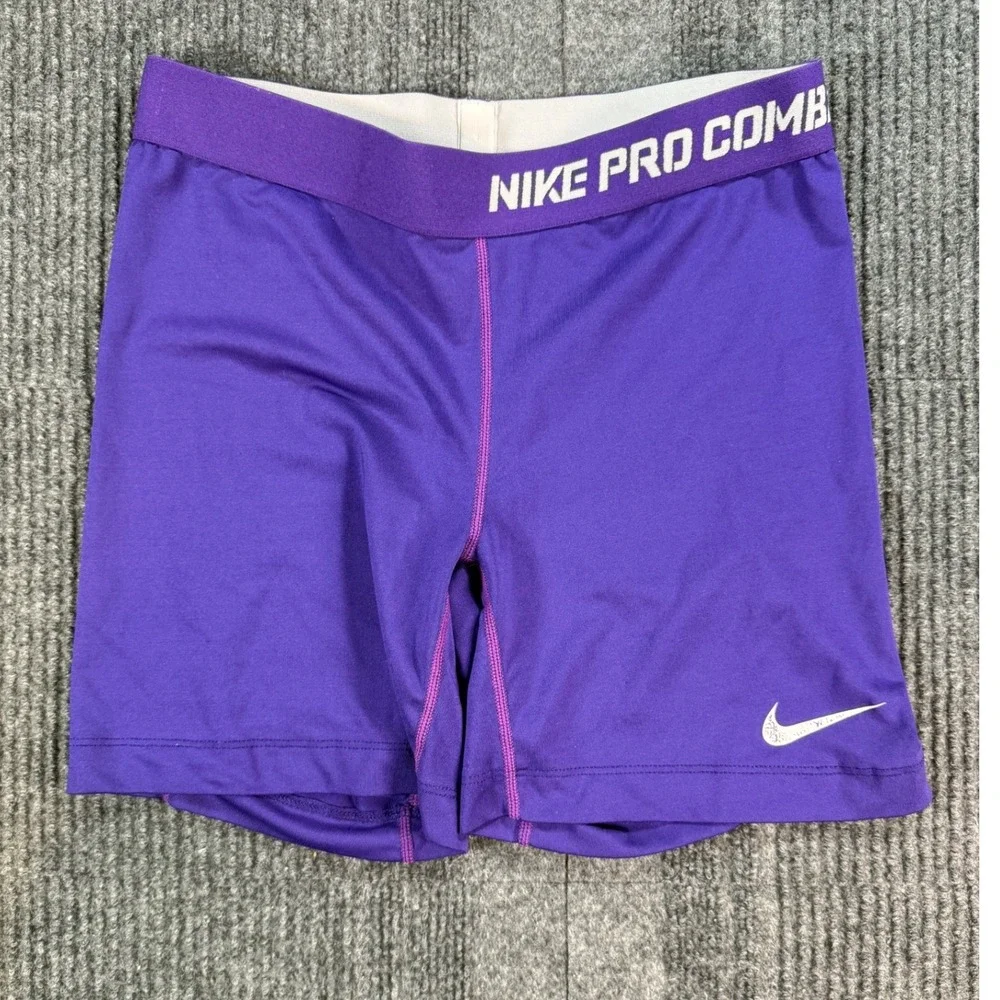 Nike Pro Combat Dri-FIT Compression Shorts Womens Med Purple Training 5